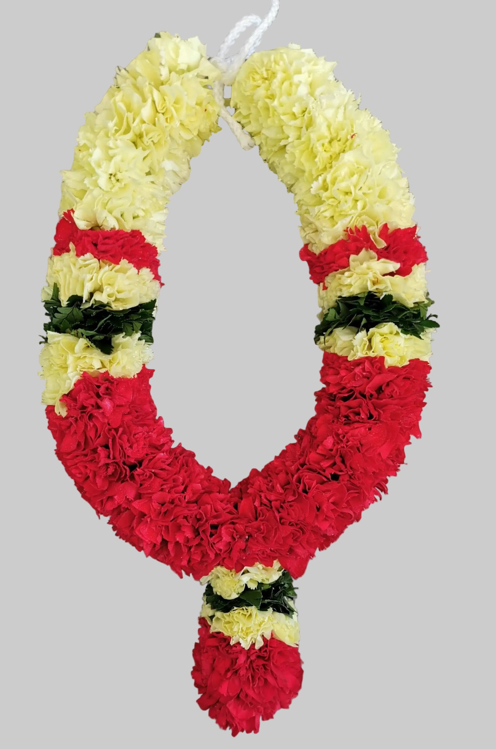Red and Yellow Garland - Carnations | Carnation Maalai | Carnation Mala